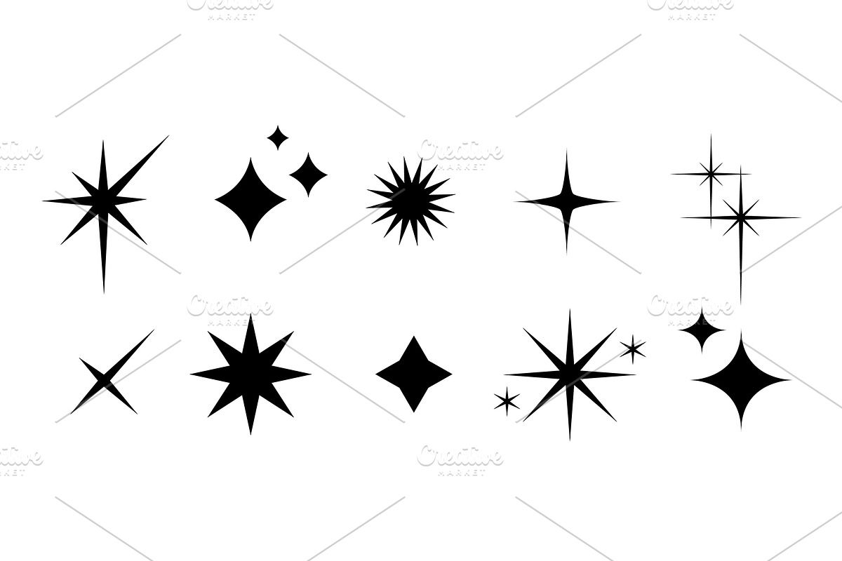 Sparkles shape collection, an Object Illustration by Elen_Art