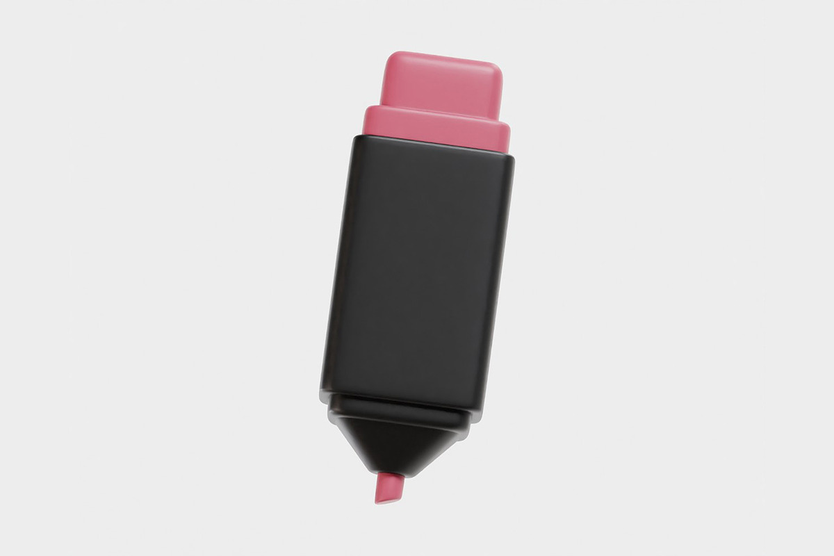 Highlighter pen 3d model, an Object 3D Model by fahad121 (Photo 4 of 8)
