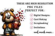 Whimsical Valentine Teddy Clipart, an Illustration by OK Design (Thumbnail 4 of 6)