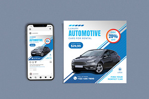Automotive Rental Square, a Flyer Template by Me55enjah Design