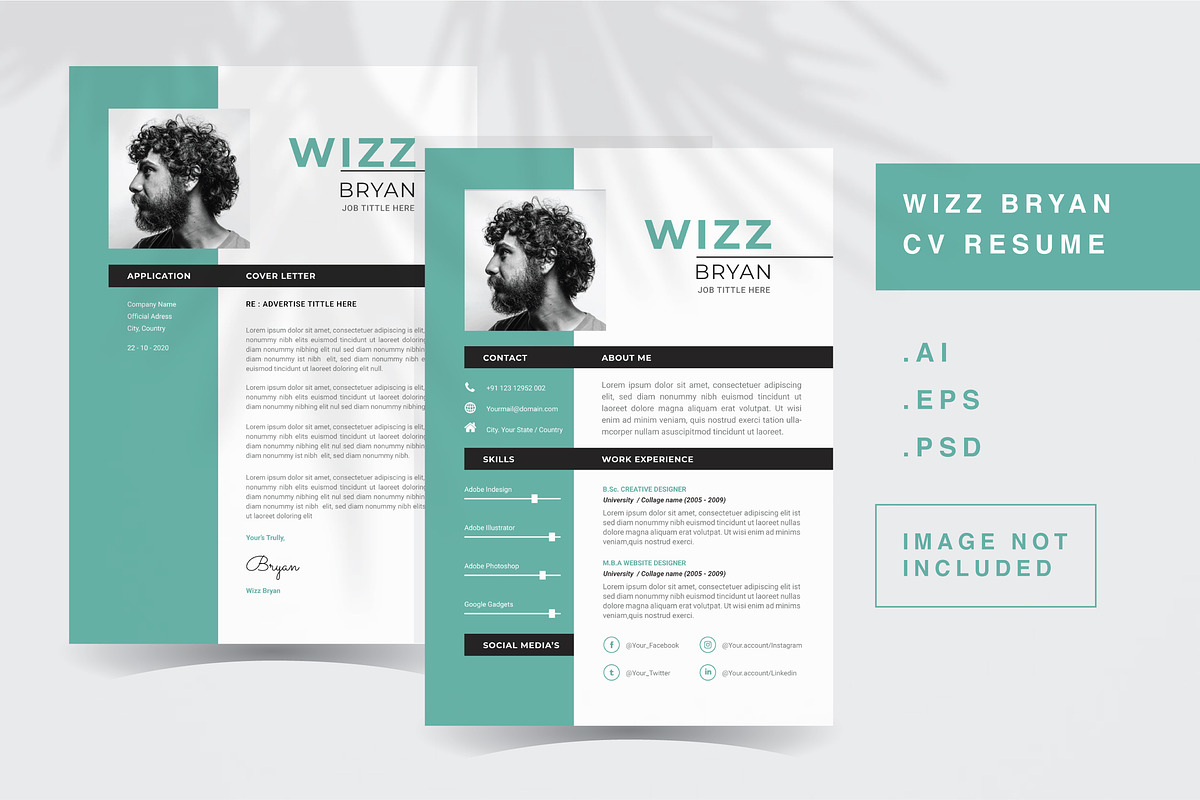 Wizz Bryan - CV Resume Template, a Resume Template by QueenType