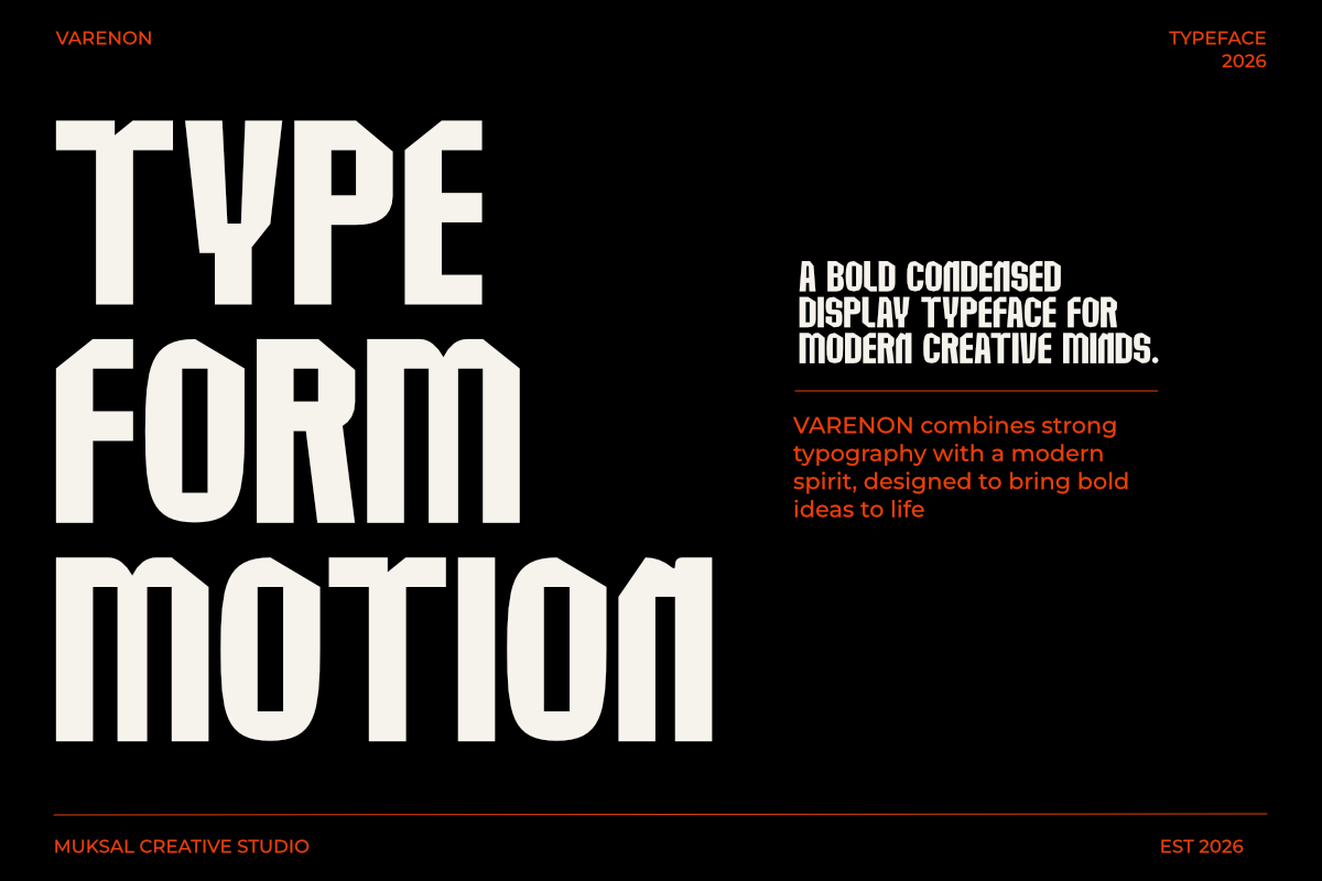 Varenon — Bold Display Typeface, a Sans Serif Font by Muksal Creative (Photo 2 of 12)