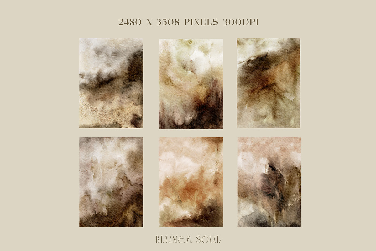 Abstract Earth Tones Watercolor, a Background Graphic by BlumenSoul (Photo 6 of 11)