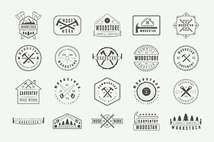 Set Of Vintage Carpentry Logos