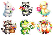 Watercolor Spring Animals Clipart, an Illustration by Dream Creation (Thumbnail 6 of 7)