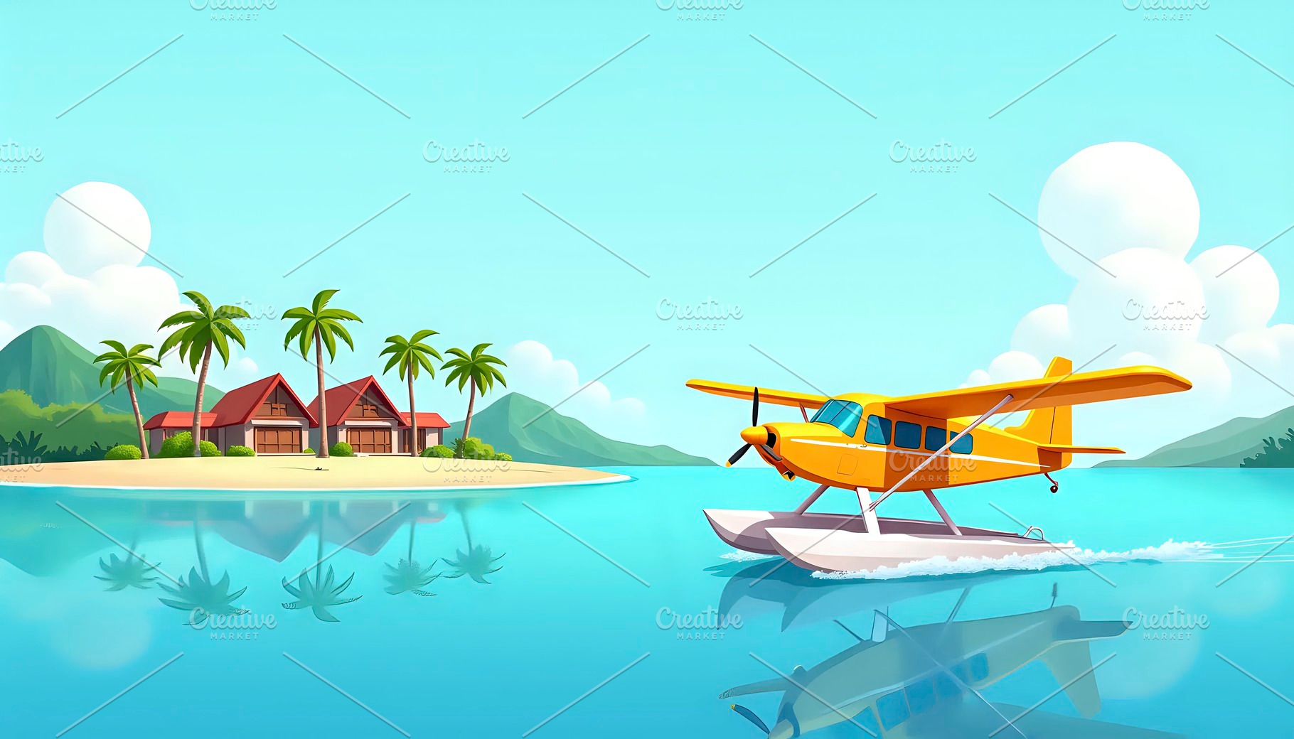 Create a flat cartoon vector of a ye, a Photo by LOGOCREATIVE