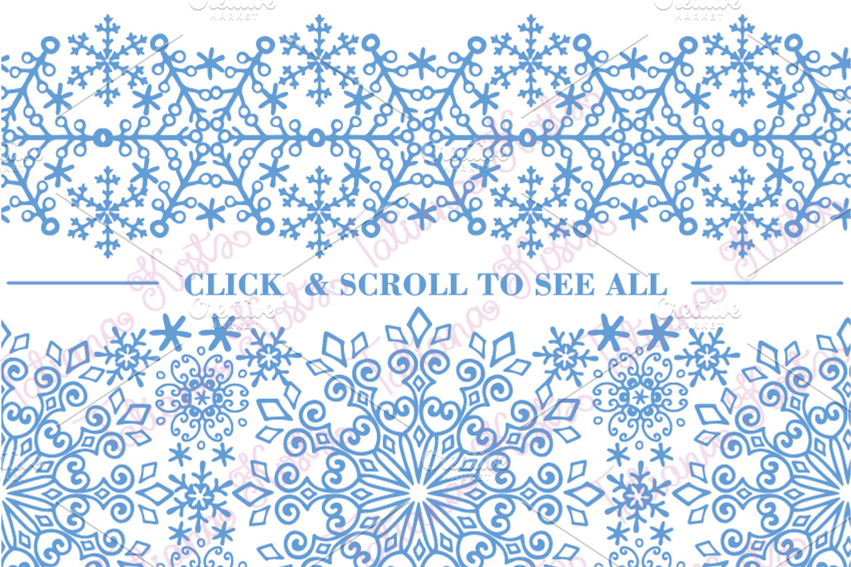 Snowflakes seamless lace borders 01, a Pattern Graphic by Tatianakost49 (Photo 4 of 6)