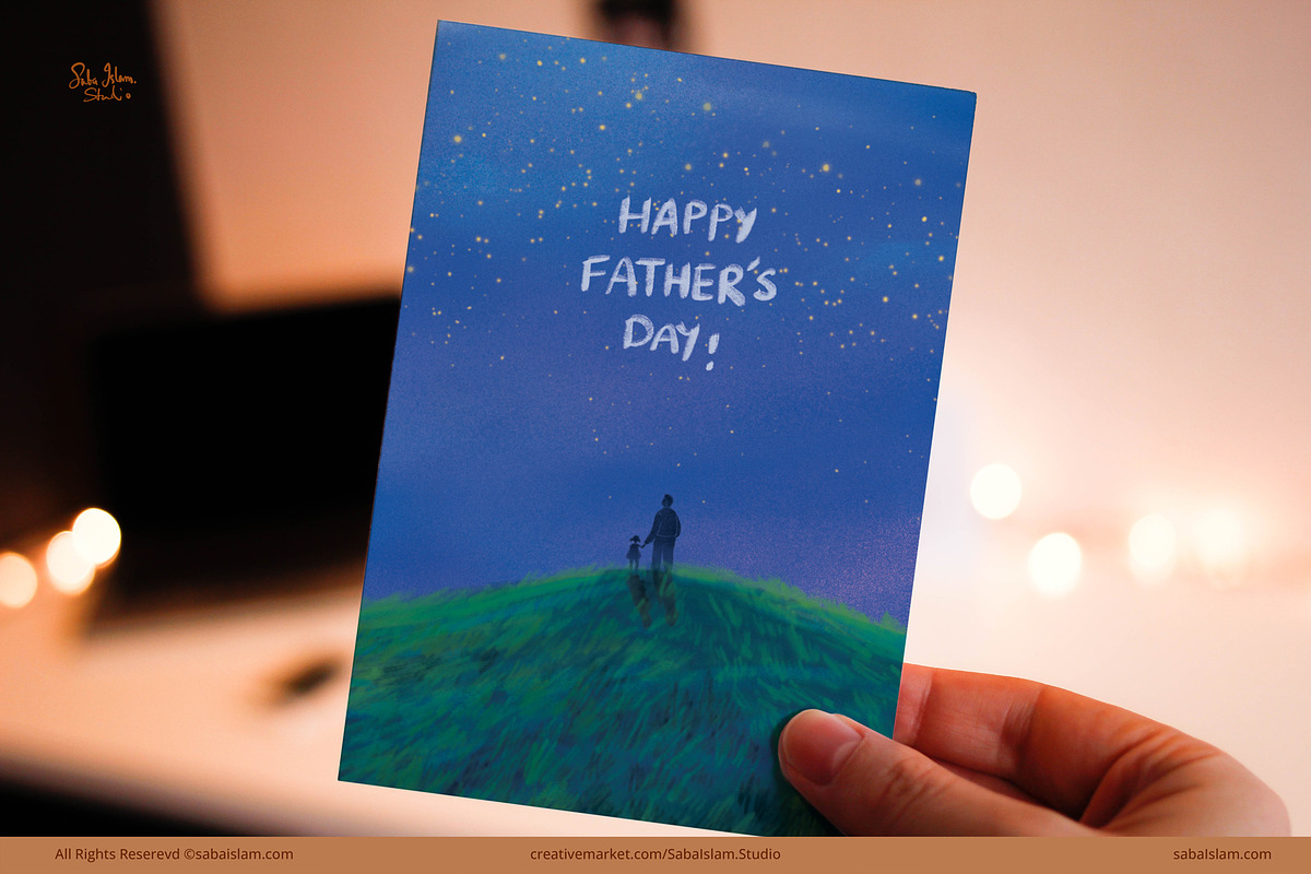 Mountain Stars Father's Day Card, a Card Template by SabaIslam.Studio (Photo 4 of 4)