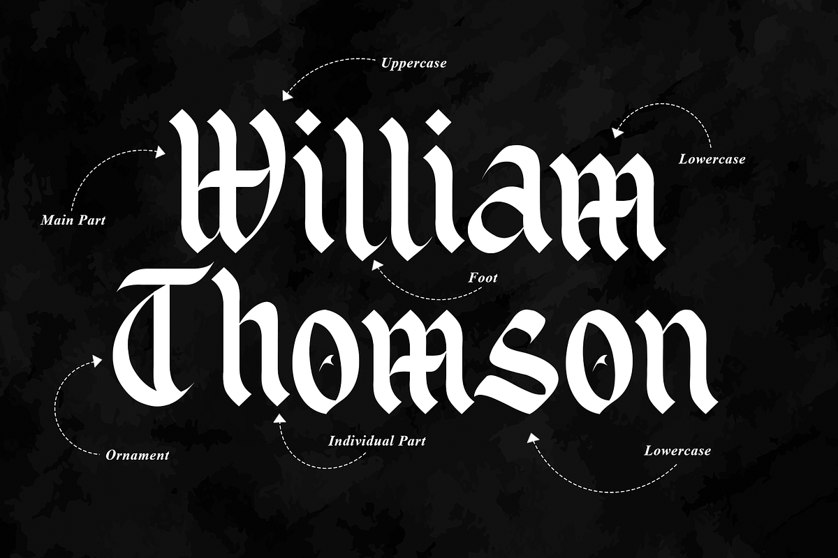 Black Spot - Modern Blackletter, a Blackletter Font by overlaytemplates (Photo 2 of 6)