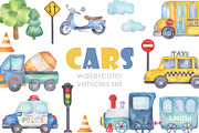 Cars watercolor transport set, an Education Illustration by Vivitta (Thumbnail 1 of 8)