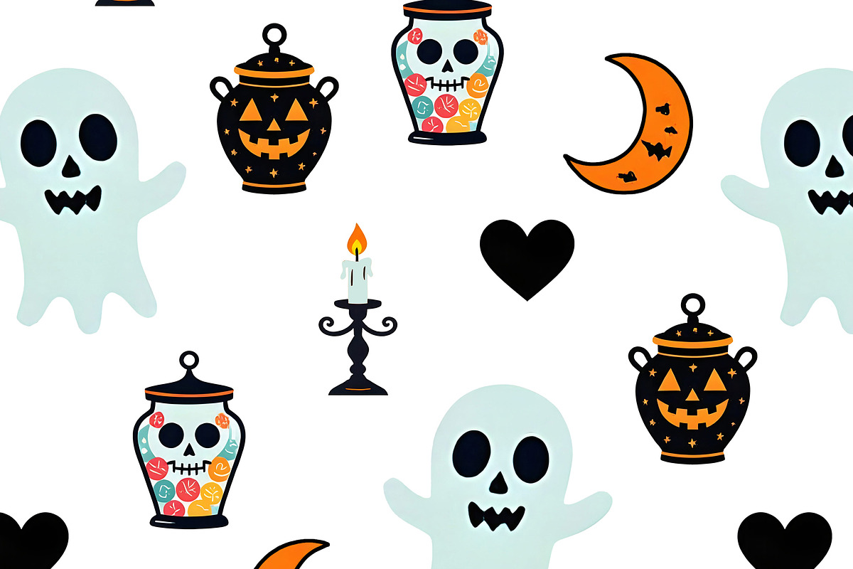 Halloween Magic Ghosts Seamless, a Pattern Graphic by Sharon Schwalbe (Photo 3 of 4)