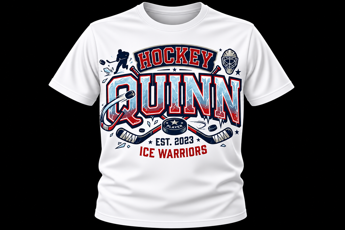 Vintage Hockey Quinn Ice Warriors, an Object Graphic by Artivon (Photo 2 of 3)