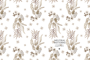 Neutral Watercolor Patterns Set