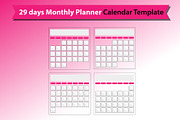Monthly Planner Calendar Template, a Stationery Template by VL Shop (Thumbnail 3 of 7)