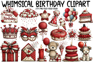 Whimsical Birthday Clipart, an Illustration by Designworld
