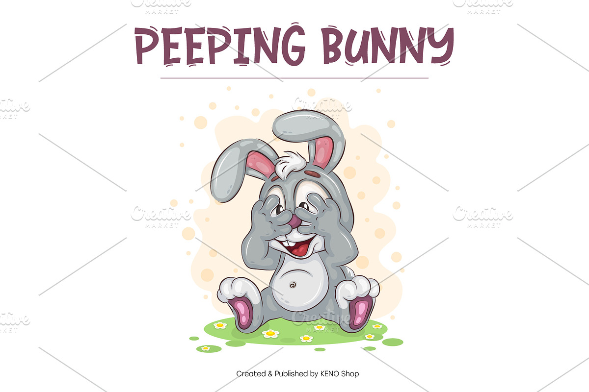 Set of Easter Bunny Image 01.T-Shirt, an Animal Illustration by KENO Mascots (Photo 3 of 7)