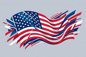 Red White Blue American Flag