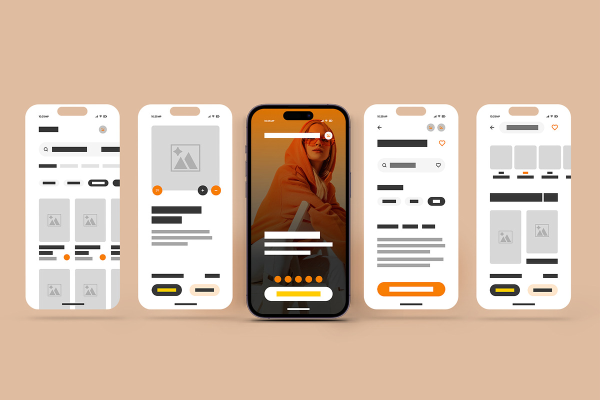 Modern Mobile App Wireframe Template preview 2
