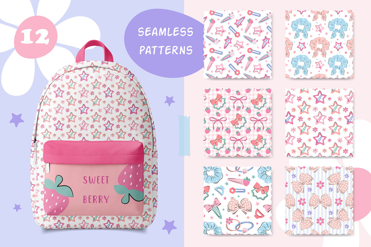 Girly accessories Clipart & Patterns, a Decorative Illustration by Irina Avdeeva (Photo 4 of 11)