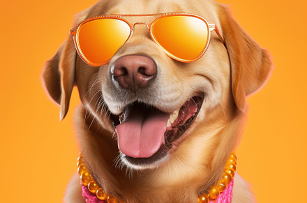 Cute dog with sunglasses, an Animal Photo by Virgo Studio