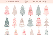 Christmas tree clipart, a Seasonal Illustration by JulzaArt (Thumbnail 2 of 6)