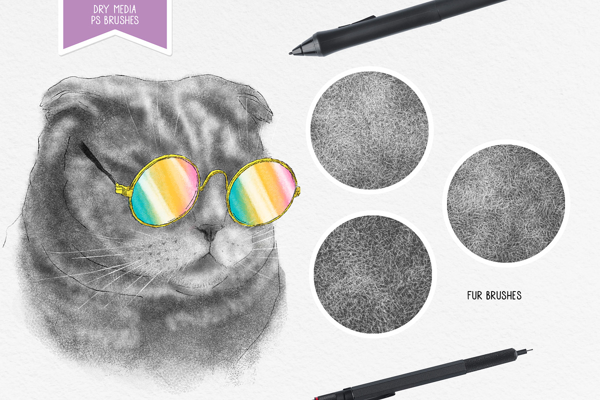 Dry media. Brushes for PS, a Brush Add-On by Leo Studio Design Lab (Photo 7 of 10)