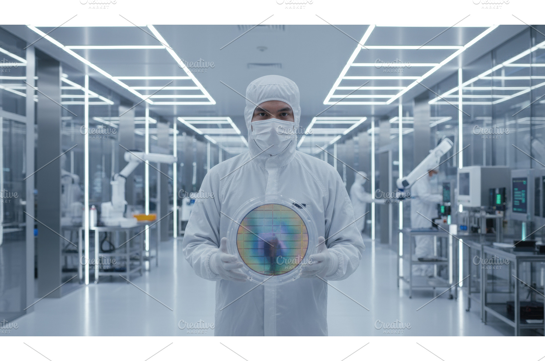 Scientist in a cleanroom suit, an Industrial Photo by Igor Tichonow