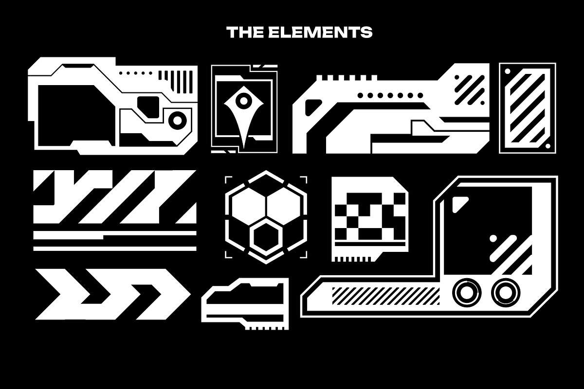 Cyberpunk Sci-Fi HUD Decals Pack, an Object Graphic by Neodivisu (Photo 7 of 10)