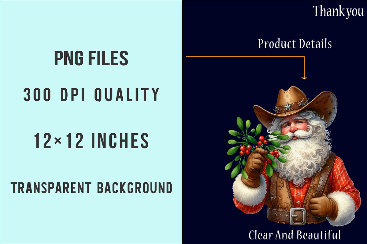Christmas western clipart bundle, an Illustration by SinaCreation (Photo 6 of 7)