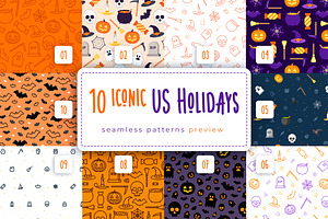 Iconic Halloween Seamless Pattern