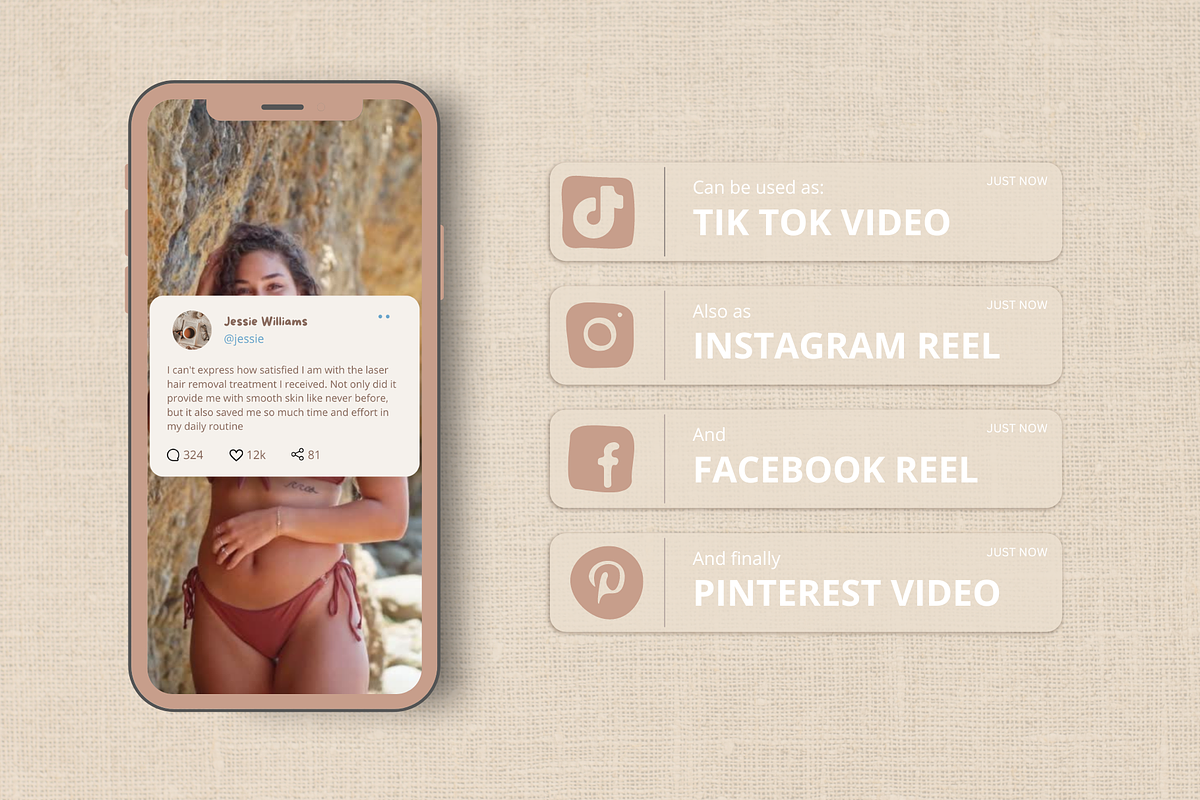 Laser Hair Removal Reels Templates, a Social Media Template by EliteMatidi (Photo 3 of 8)