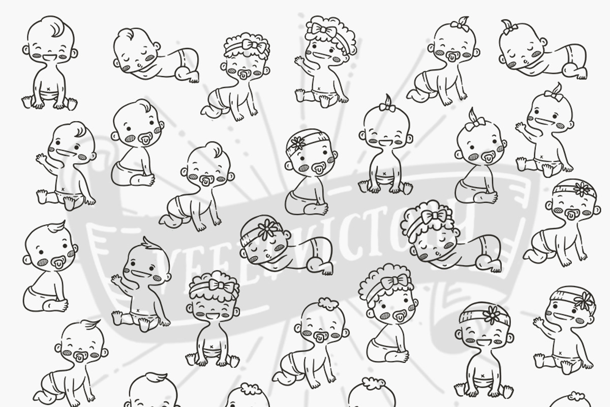 Doodle Baby clipart, an Object Graphic by Ladle&co. (Photo 2 of 2)