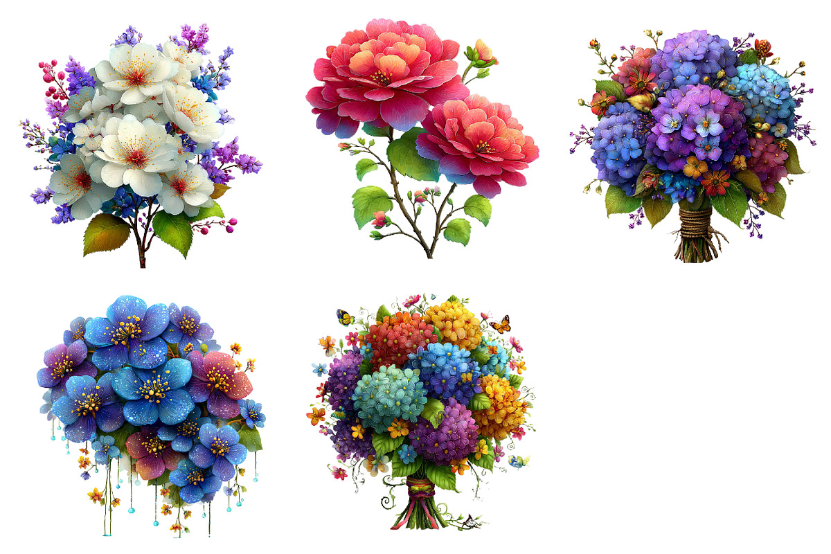 Spring Blooming Hydrangea Clipart, an Illustration by Dream Creation (Photo 7 of 7)