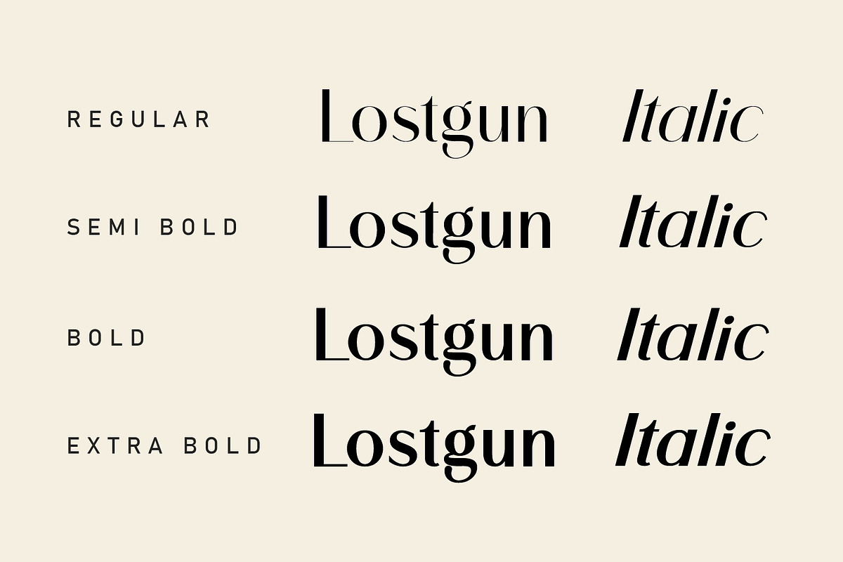 Lostgun Sans | Modern Typeface, a Sans Serif Font by Qaratype (Photo 15 of 17)