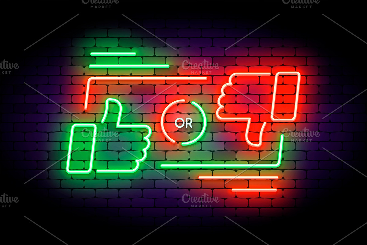 Like or dislike neon illustration, a Decorative Illustration by zaniman