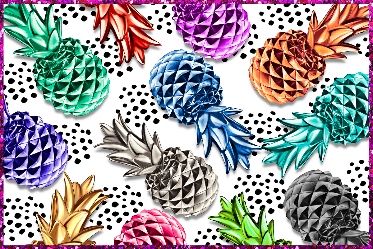 Pineapple Png Clipart Set, an Illustration by The GG Shop (Photo 2 of 7)
