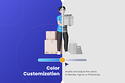 3D Online Shopping Character Kit, a Scene 3D Model by Flat Icons (Thumbnail 3 of 8)