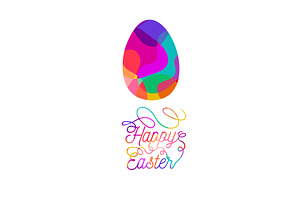 colored egg Easter card. hand drawn, an Object Illustration by Nenahliadava Design
