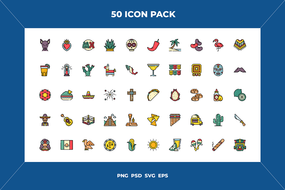 Mexico icons, an Outline Icon by Wencory (Photo 1 of 2)