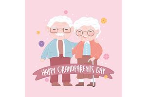happy grandparents day, a Person Illustration by studiogstock