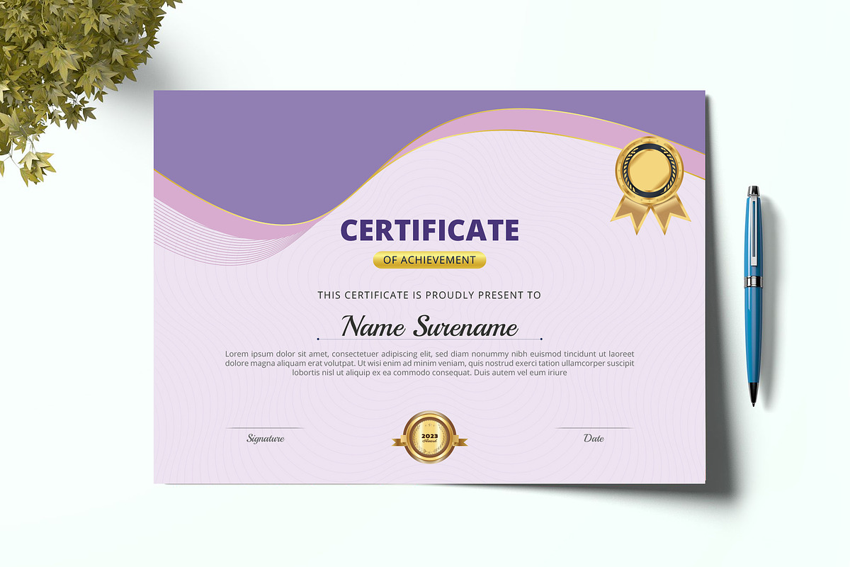 Modern abstract certificate template, a Stationery Template by MRI STUDIO