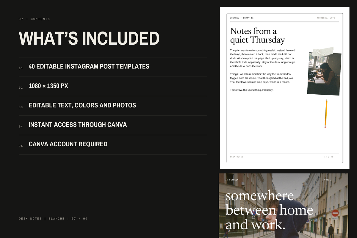 DESK NOTES | 40 Canva Templates, a Social Media Template by The Muza (Photo 7 of 9)
