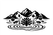 60 Lotus Mountain Harmony Silhouette, an Empty State Illustration by Amazin_art (Thumbnail 13 of 31)