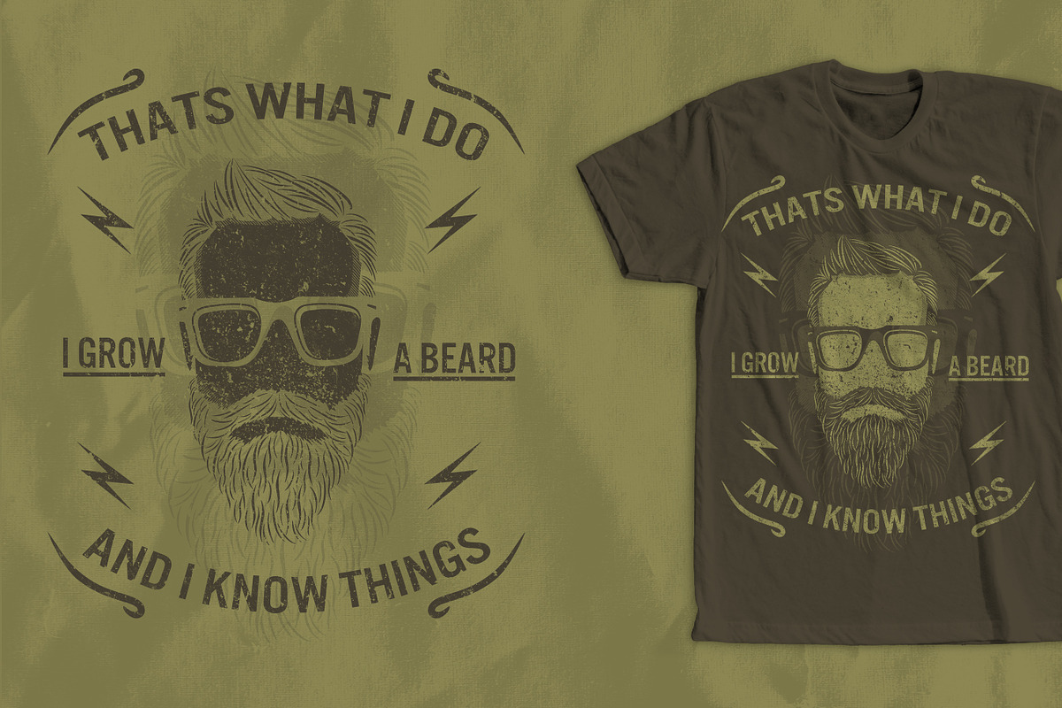 Funny Beard Saying T-Shirt Design, an Illustration by CJR Designs (Photo 1 of 2)