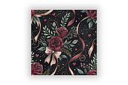 Coquette Bow Floral Digital Paper, a Pattern Graphic by FloridPrintables (Thumbnail 6 of 9)