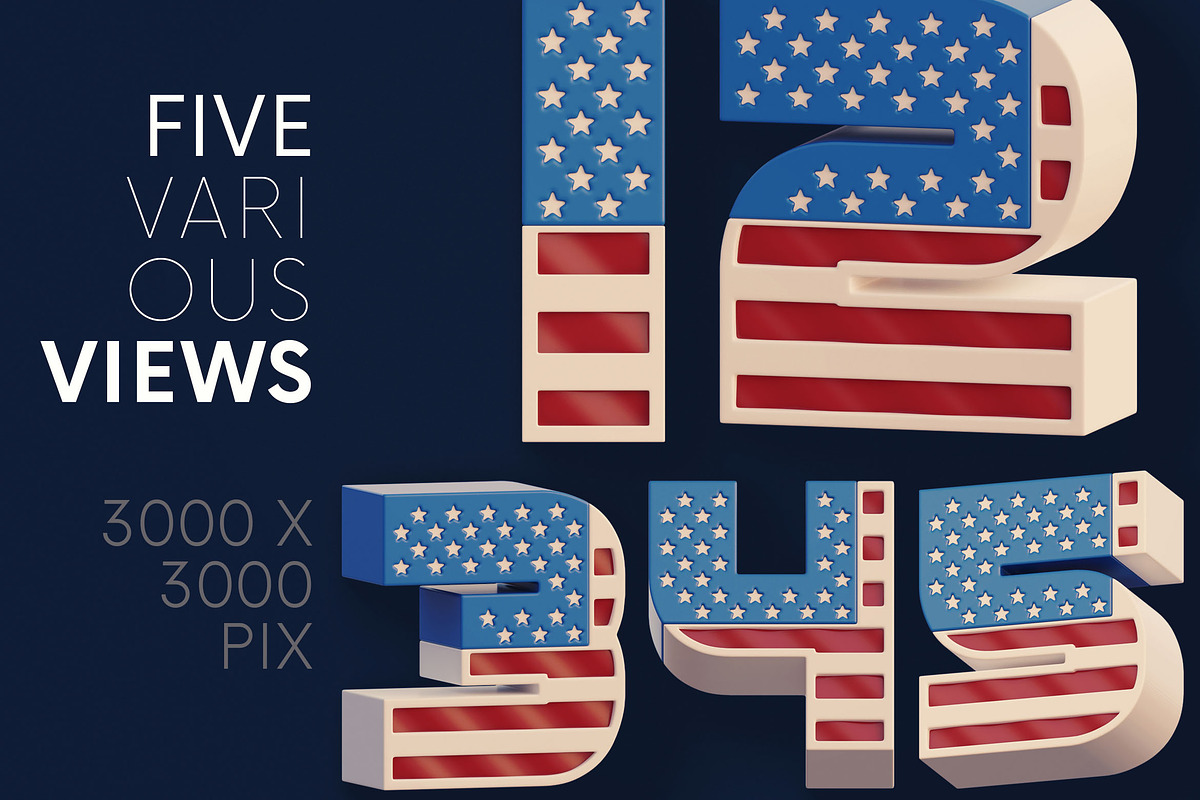 USA Flag - 3D Lettering, a Graphic by MIIM (Photo 4 of 7)