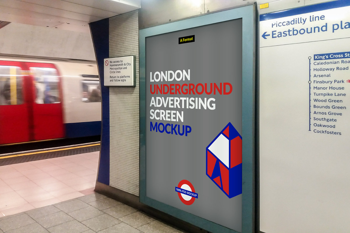 London Underground Screen Mock-Ups 4, an Advertising Mockup by Graphic Shelter (Photo 5 of 6)
