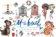 Beach Nautical Pinup Girls Clipart, a Person Illustration by KaramfilaS (Thumbnail 1 of 8)