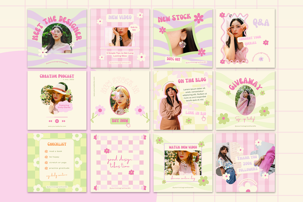 Instagram Post Templates Canva, a Social Media Template by Creative Pixi (Photo 4 of 9)