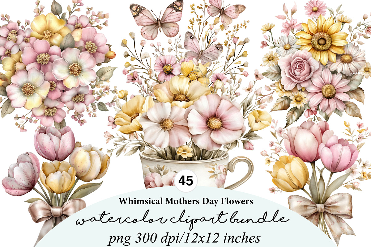 whimsical mothers day flowers, an Illustration by GatewayDesign (Photo 1 of 9)